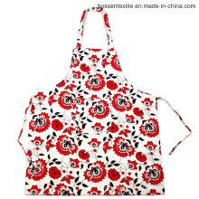 Custom Made Floral Flowers Pattern Printed 2 Pockets Cotton Twill Kitchen Cooking Bib Apron